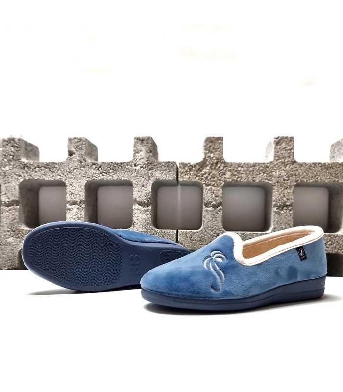 Suela ligera antideslizante zapatilla mujer azul Javer
