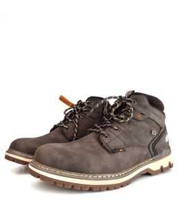 Botas hombre piel marron impermeable Dockers vista de medio perfil