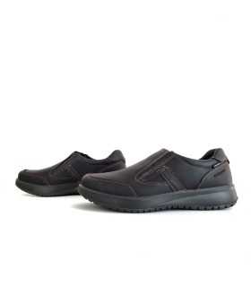 vista de los dos perfiles de Zapatos mocasín impermeable Grisport color marron