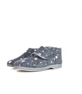Zapatilla Doctor Cutillas con velcro y lana virgen - diseño medio perfil