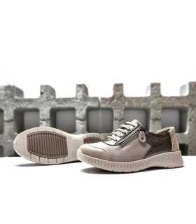 Suela ligera y resistente del zapato mujer ancho Joe Suave color Stone