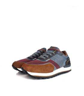 Zapatilla Coronel Tapioca casual gris con suela microporosa vista de medio perfil.