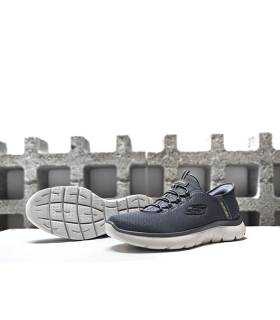 Foto de la suela: Suela flexible con tracción antideslizante de zapatilla gris marengo de Skechers