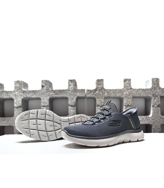 Foto de la suela: Suela flexible con tracción antideslizante de zapatilla gris marengo de Skechers