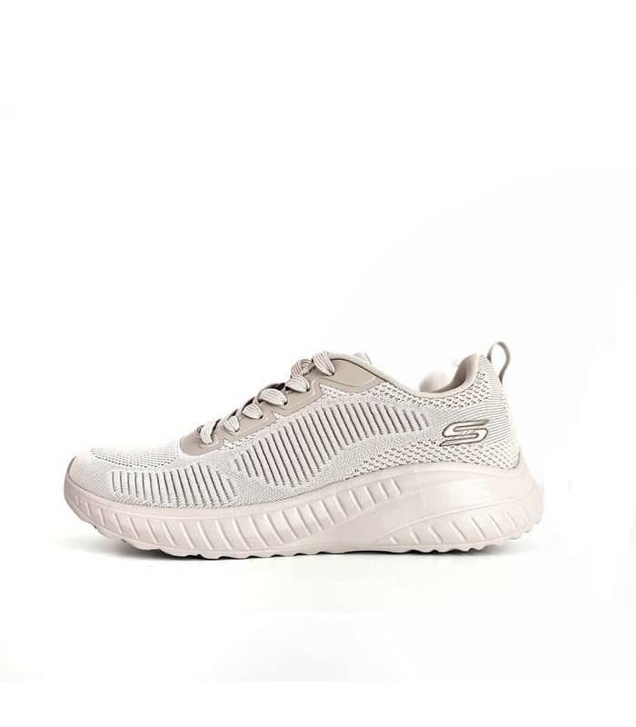 vista lateral de Deportivo mujer Bobs  Skechers nude
