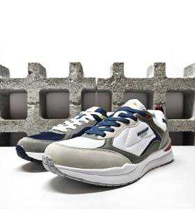 Opciones de color blanco y azul de las zapatillas casuales Dunlop.