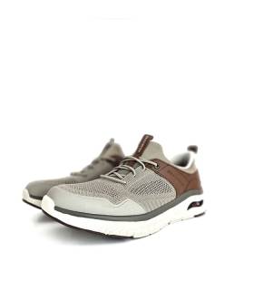 Vista Completa: Deportivo hombre Skechers Arch Fit Emeric en color beige y marrón.