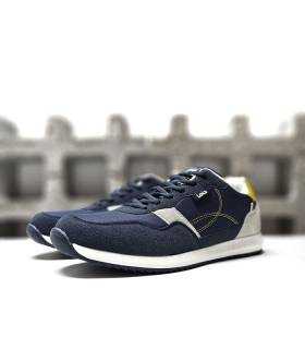 Zapatillas Lois azules para hombre con forro textil y plantilla acolchada.