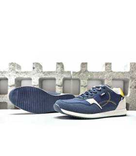 Detalle de la suela de goma termoplástica de las zapatillas deportivas Lois azul para hombre.