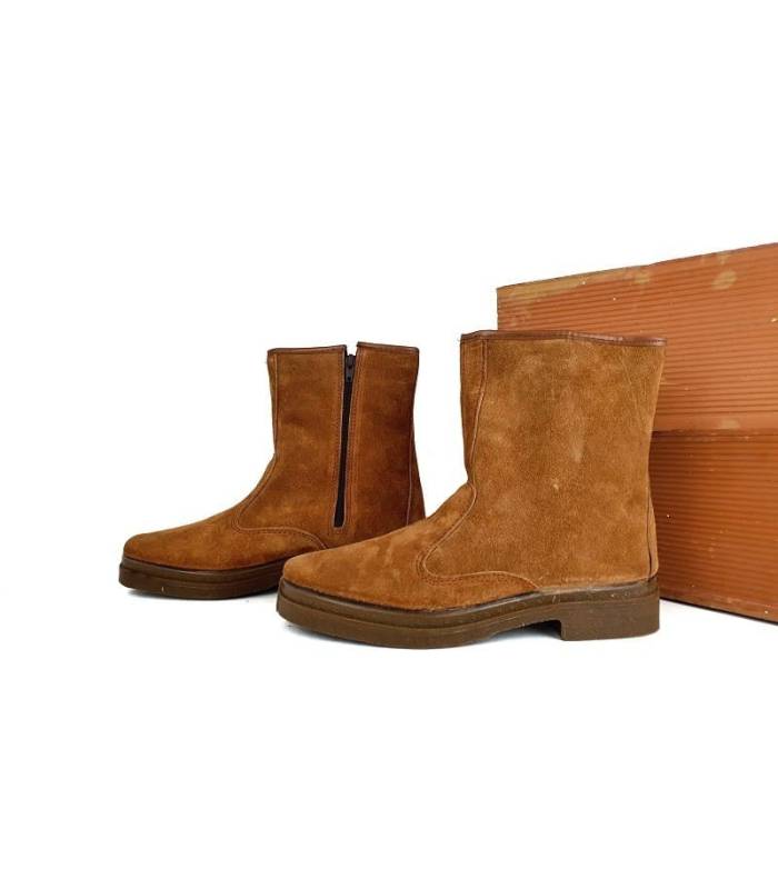 Botas apicultor serraje con cremallera Caños vista lateral