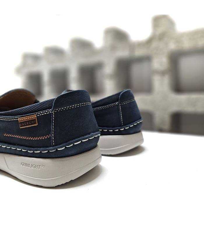 Zapato de piel azul para hombre, ideal para el verano, vista de ltalón