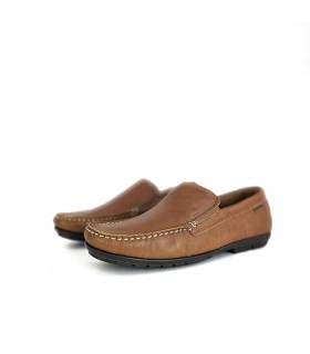 Zapato kiowa hombre piel de Baerchi en color cuero, vista de medio perfil