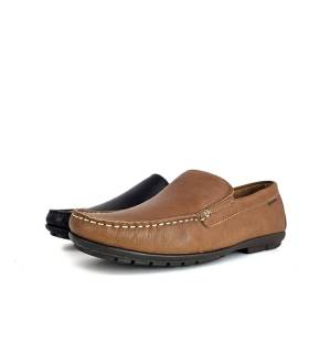 Zapato kiowa en con diseño clásico y versátil, comparativa de los dos colores, cuero y negro