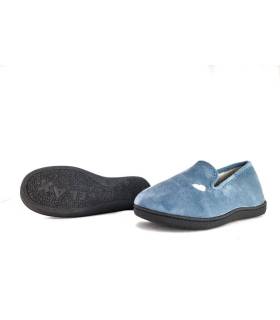 Suela RELAX ABSOLUT antideslizante en color negro de zapatilla azul de plumaflex