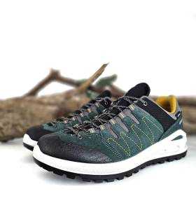 Zapatillas trekking hombre verde mar Grisport vista semi lateral.