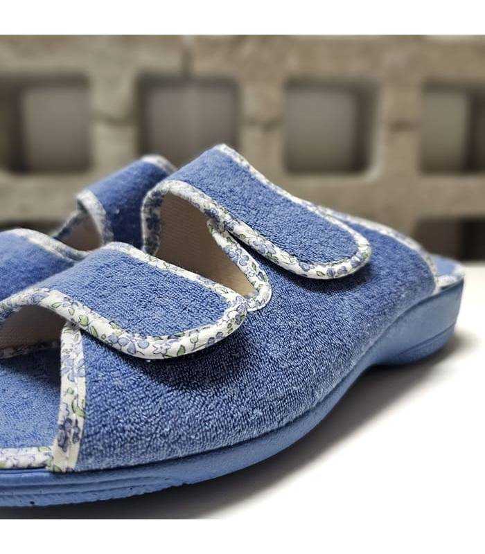 detalle del tejido de rizo azul