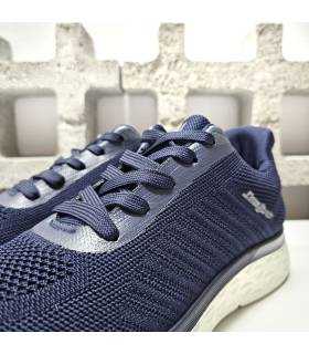 detalle del cierre de cordones de Zapatillsa deportiva hombre Jhayber azul