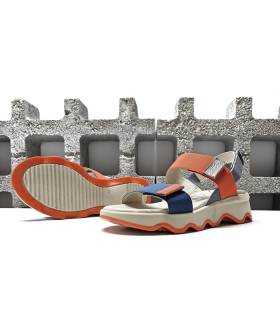 Suela ondas goma sandalias naranja Leyland