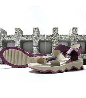 Suela ondas goma sandalia morada Leyland