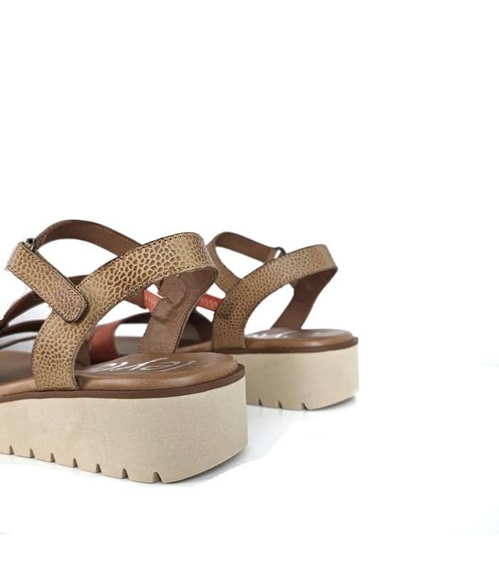 sandalia mujer cierre velcro vista trasera colores combinados