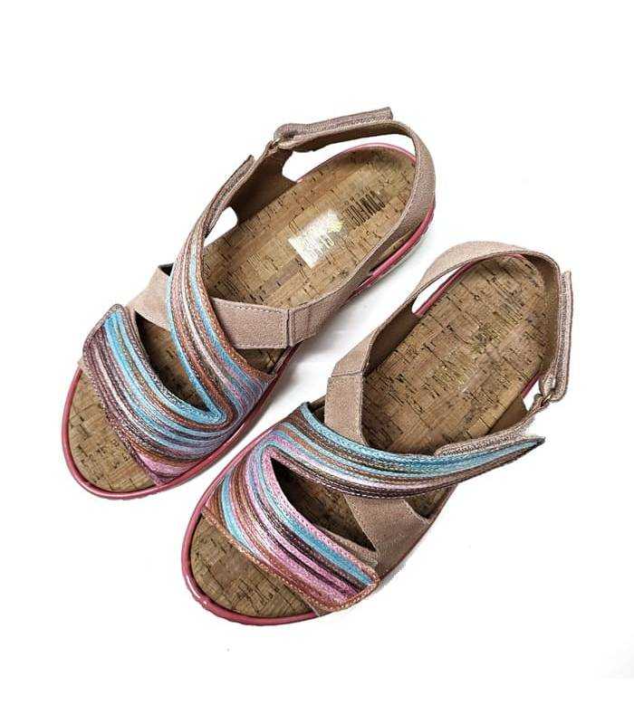 Plantilla acolchada forrada en piel de sandalia mujer Comfort Class