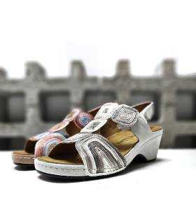 comparativa de la sandalia de comfort Class en color rosa y gris