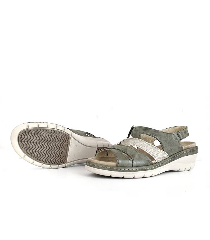 sandalias mujer verde suela antideslizante piso Mykonos