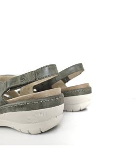 sandalias mujer verde cierre velcro vista trasera