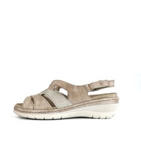 sandalia mujer piel beige perfil Juno Sandy Suave