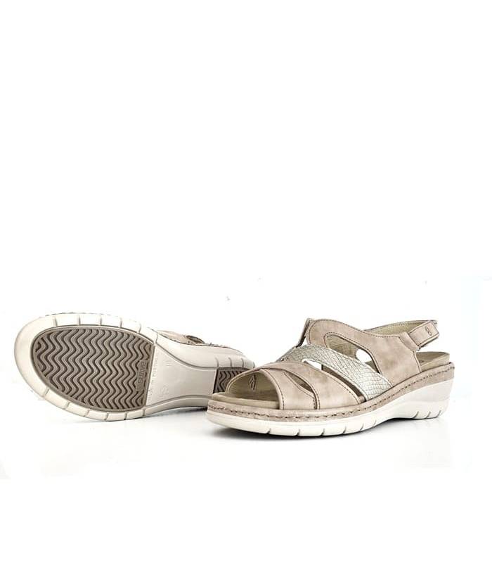 sandalia mujer beige suela antideslizante piso Mykonos