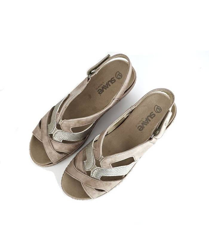 plantilla extraíble piel sandalias mujer beige Suave
