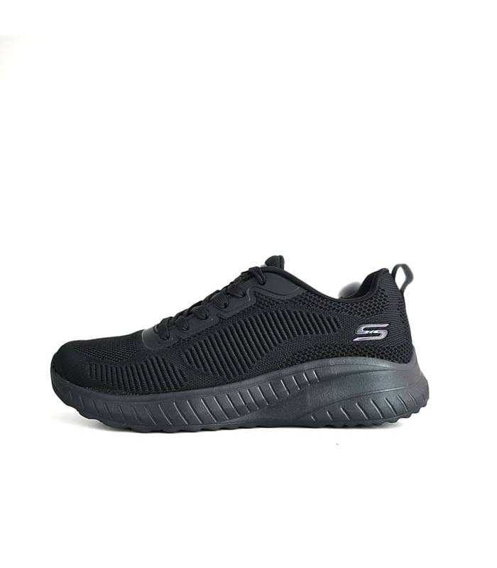 vista lateral de Deportivo mujer Bobs  Skechers negra