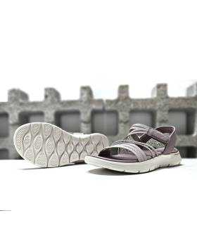Suela blanca con tracción de sandalia Skechers Go Walk Flex color malva
