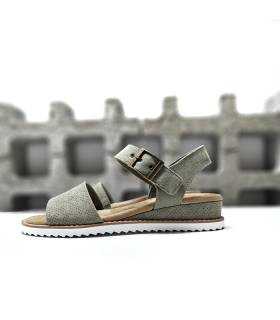 sandalia cuña mujer oliva Skechers Serendipitous perfil