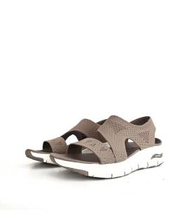 sandalia Skechers mujer Arch Fit moca medio perfil