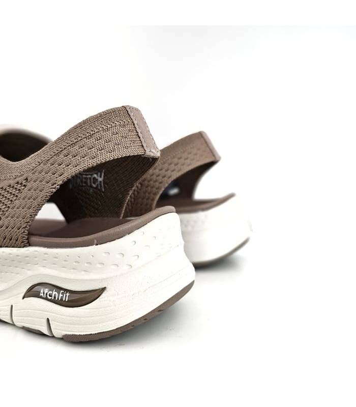 sandalia Arch Fit Skechers moca vista trasera mujer