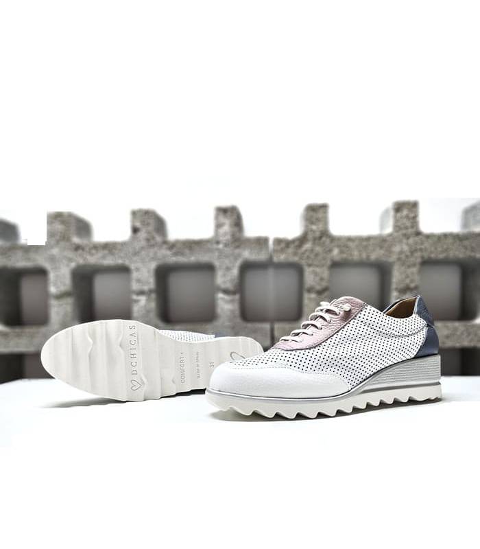 Suela de caucho en forma de cuña del zapato deportivo DChicas con altura de 4 cm trasera