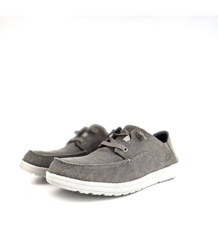 Zapato deportivo hombre Melson Volgo de Skechers en color marrón con cordones elásticos y plantilla Air-Cooled Memory Foam"