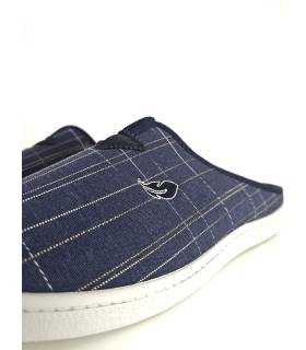 Detalle del tejido fresco para el verano azul de la zapatilla descalza para hombre de plumaflex