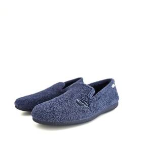Zapatillas casa hombre rizo azul Garrido Muro con diseño cómodo y fresco para casa.