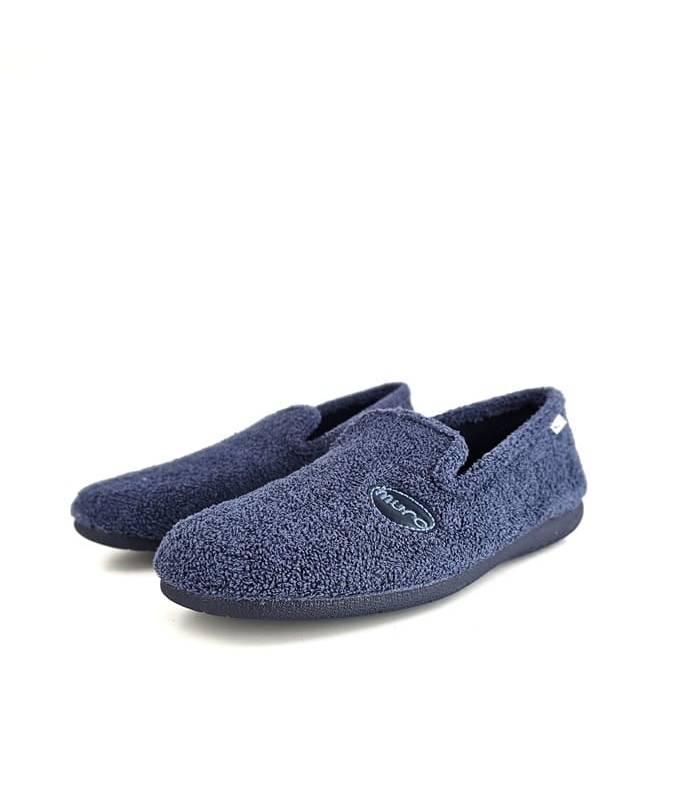 Zapatillas casa hombre rizo azul Garrido Muro con diseño cómodo y fresco para casa.