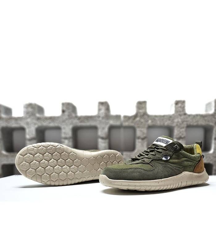 Suela EVA 2.5 cm zapatilla hombre piel textil verde Coronel Tapioca.