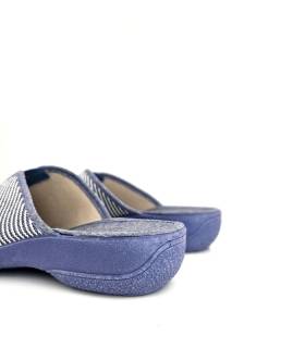 zapatilla casa mujer cuña 3 cm vista trasera azul claro