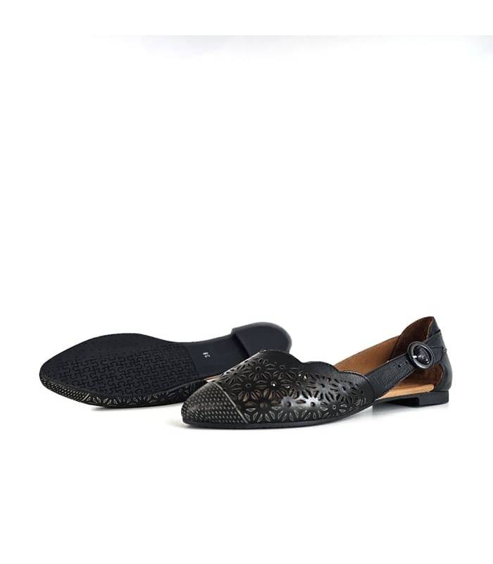 suela sandalia plana mujer goma flexible negra Walk & Fly