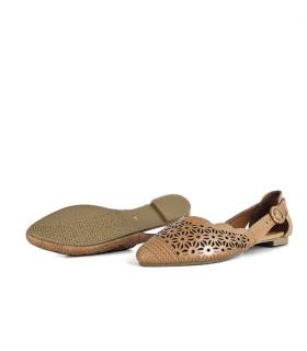 suela sandalia plana mujer goma flexible marrón Walk & Fly