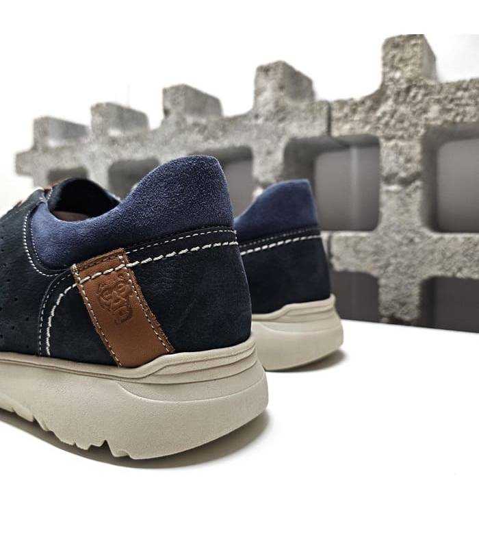 Zapato hombre azul Zen vista talón