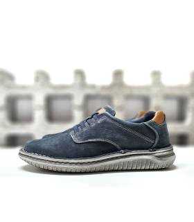 Zapato hombre piel azul marino de Zen. Elegancia informal con el máximo confort.
