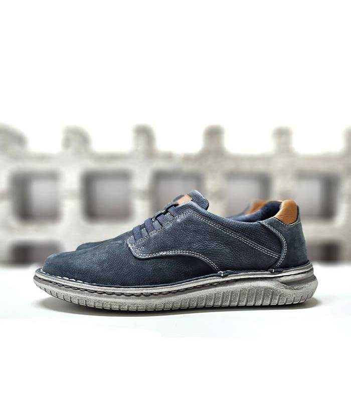Zapato hombre piel azul marino de Zen. Elegancia informal con el máximo confort.