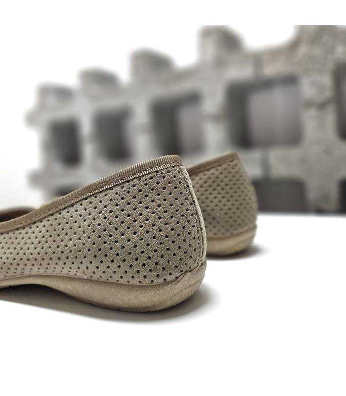 zapatillas casa mujer antelina beige vista trasera