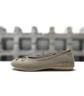 zapatillas casa mujer antelina beige perfil Cabrera